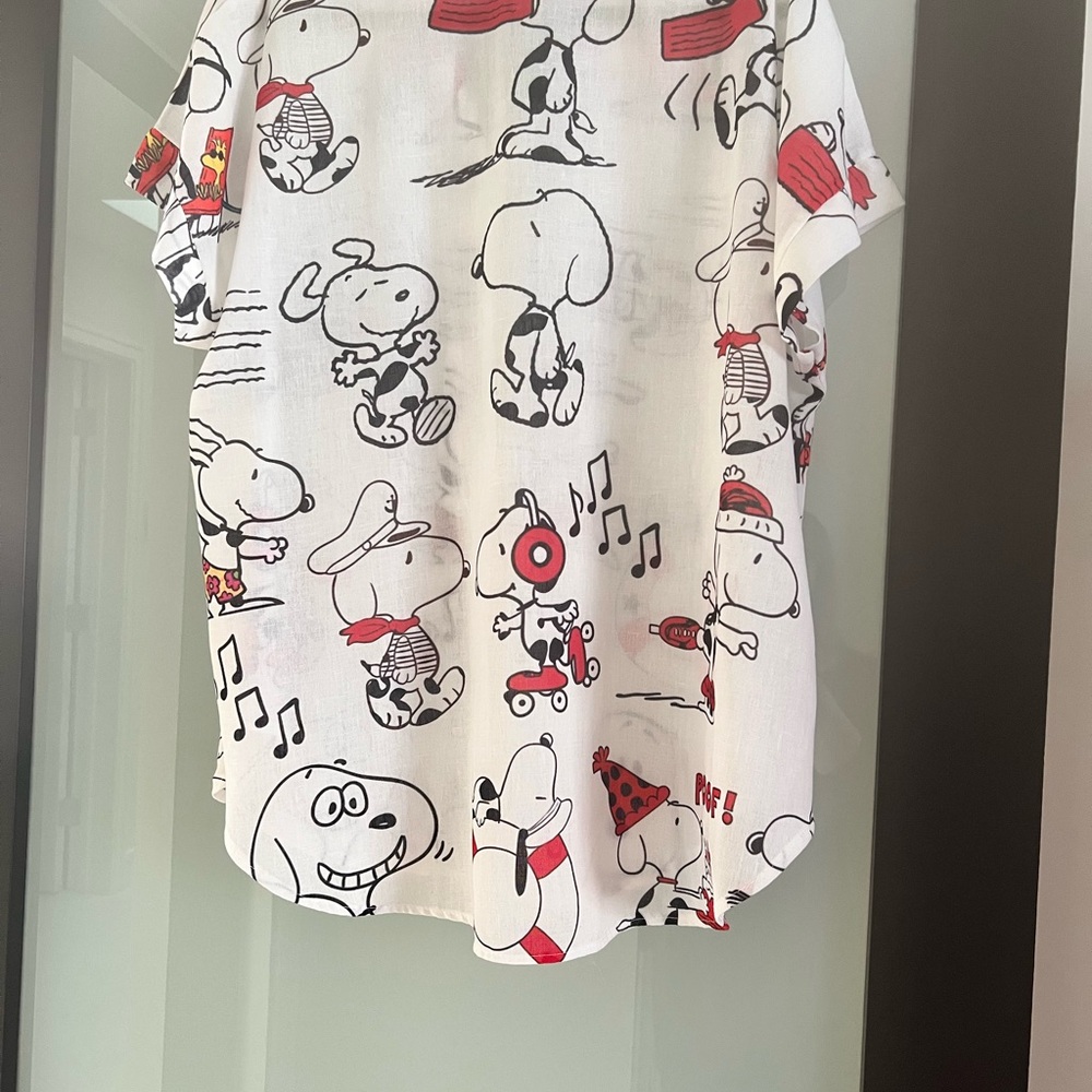 Snoopy Shirt - White with Red and Black Accents